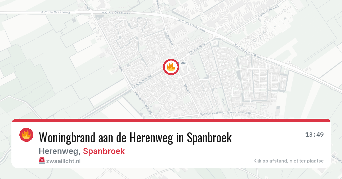 Woningbrand aan de Herenweg in Spanbroek — 6 feb 2026