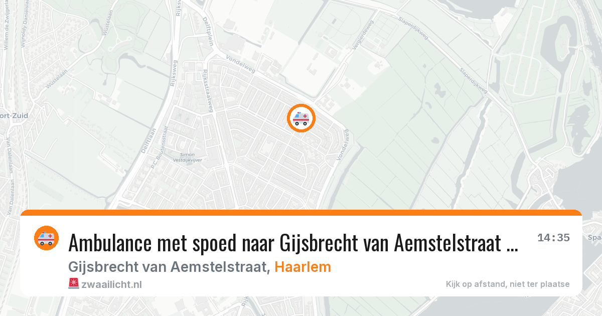 Ambulance met spoed naar Gijsbrecht van Aemstelstraat in Haarlem — 3 aug 2026