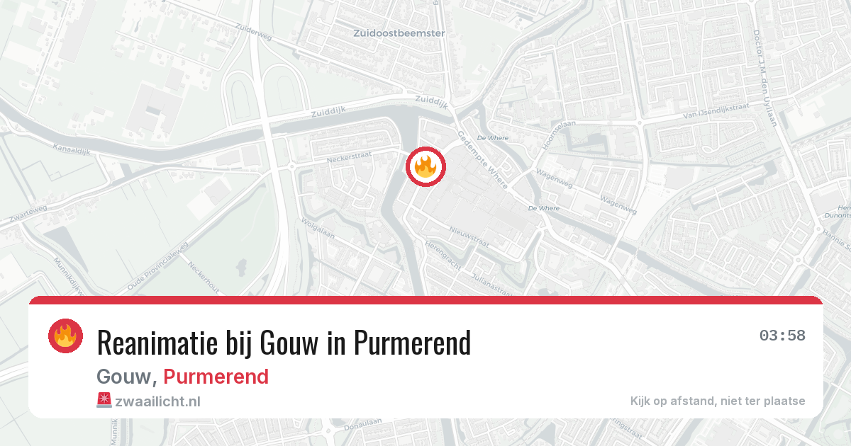 Reanimatie bij Gouw in Purmerend — 12 jun 2026