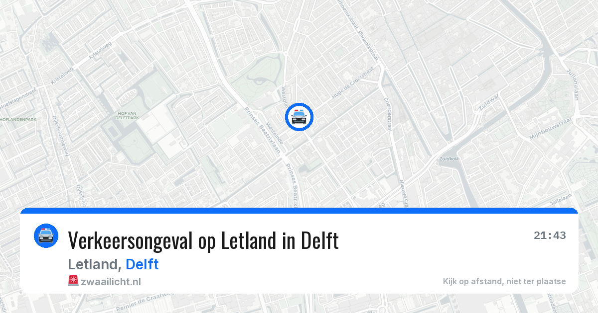 Verkeersongeval op Letland in Delft — 27 apr 2026