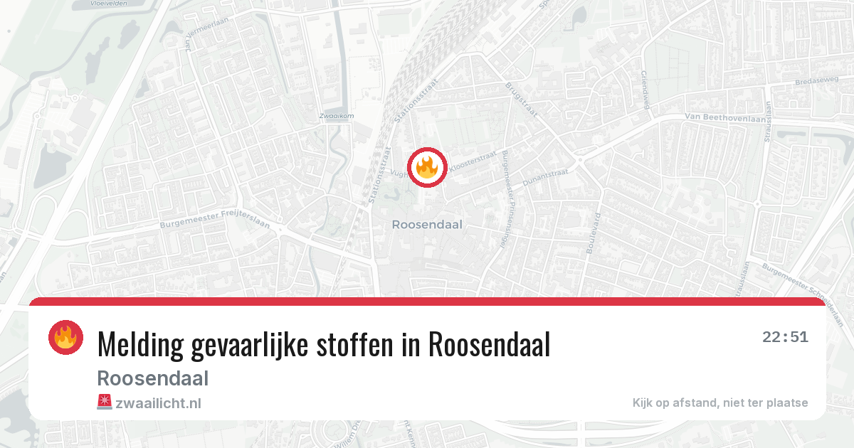 Melding gevaarlijke stoffen in Roosendaal — 1 jul 2026