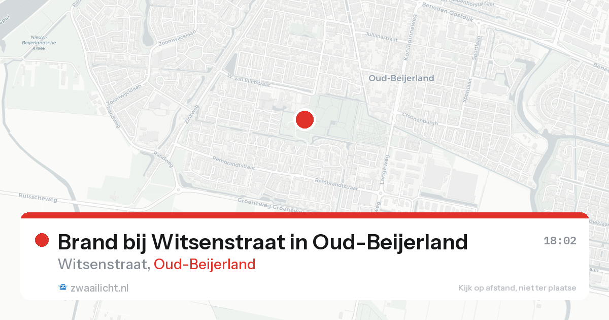 Brand bij Witsenstraat in Oud-Beijerland — 24 aug 2026