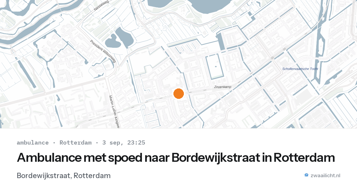 Ambulance met spoed naar Bordewijkstraat in Rotterdam — 3 sep 2026