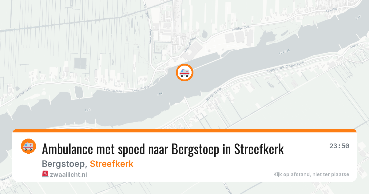 Ambulance met spoed naar Bergstoep in Streefkerk — 6 aug 2026