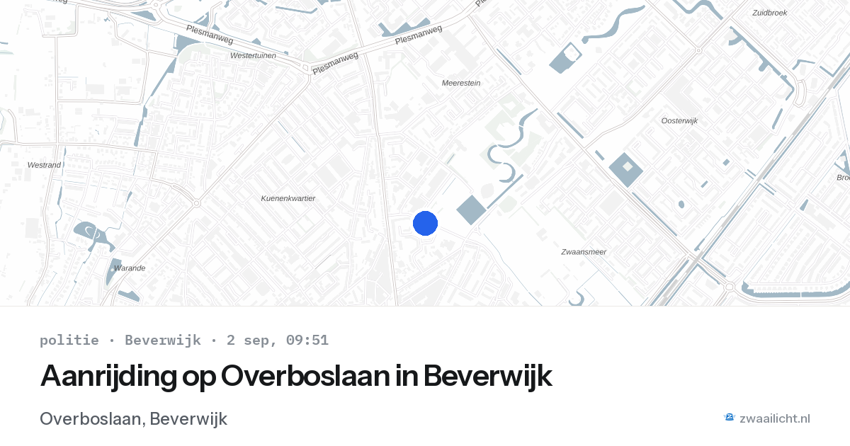 Aanrijding op Overboslaan in Beverwijk — 2 sep 2026