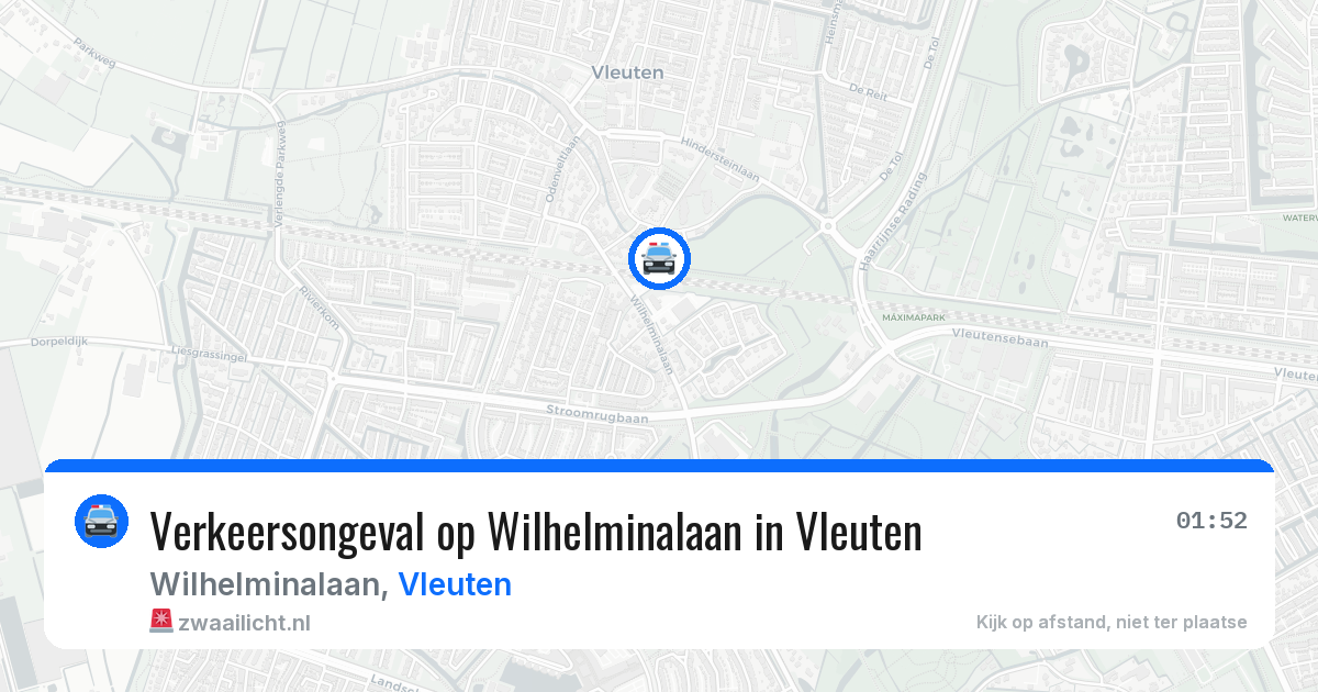 Verkeersongeval op Wilhelminalaan in Vleuten — 27 mrt 2026