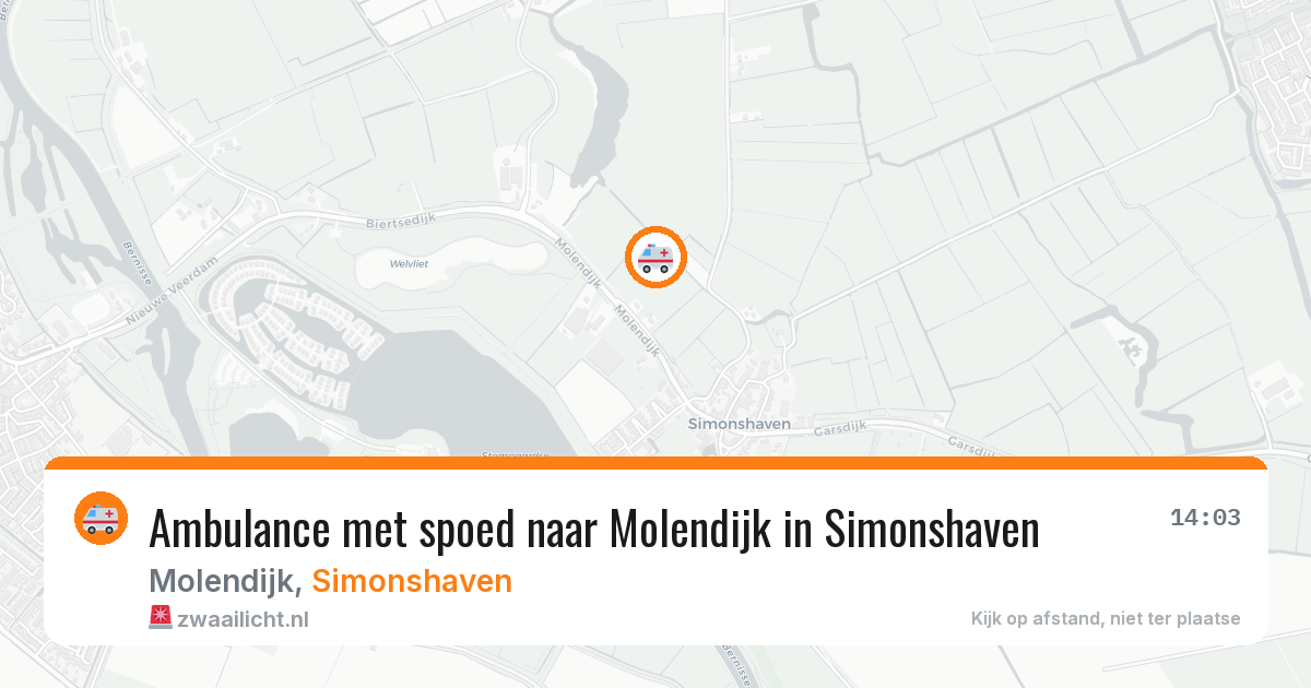 Ambulance met spoed naar Molendijk in Simonshaven — 27 apr 2026