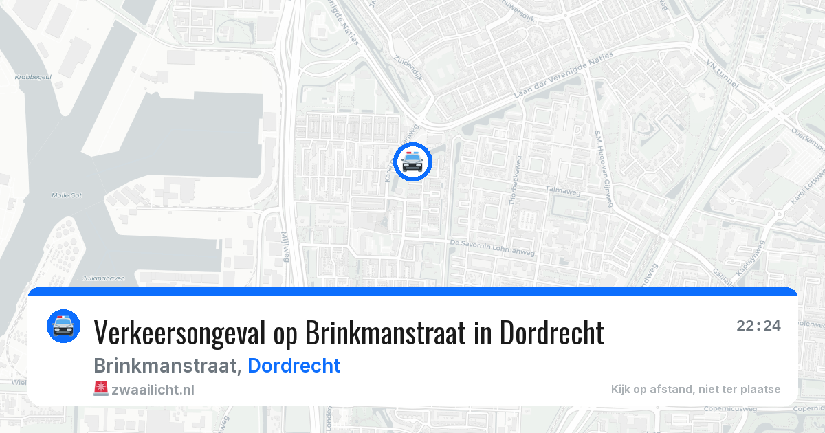 Verkeersongeval op Brinkmanstraat in Dordrecht — 23 mrt 2026