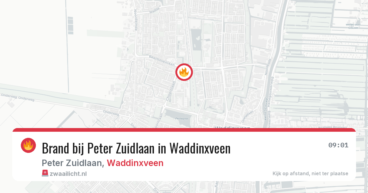 Brand bij Peter Zuidlaan in Waddinxveen — 12 jul 2026