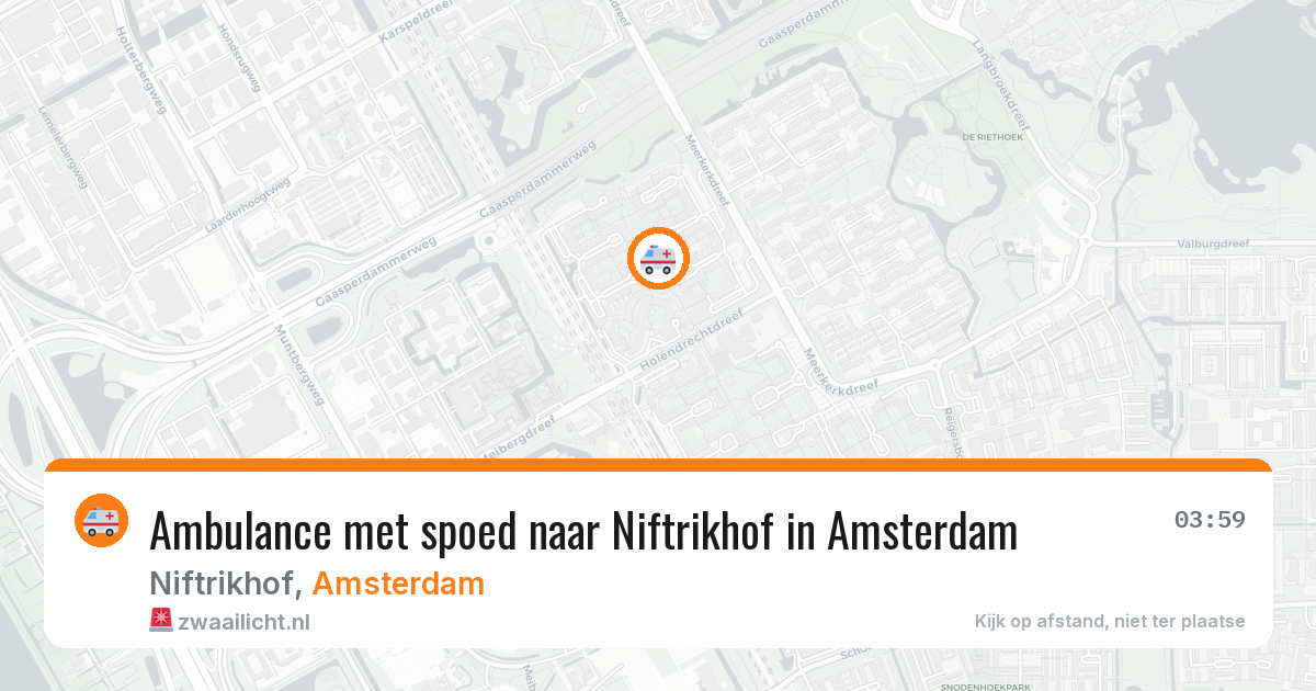 Ambulance met spoed naar Niftrikhof in Amsterdam — 5 apr 2026