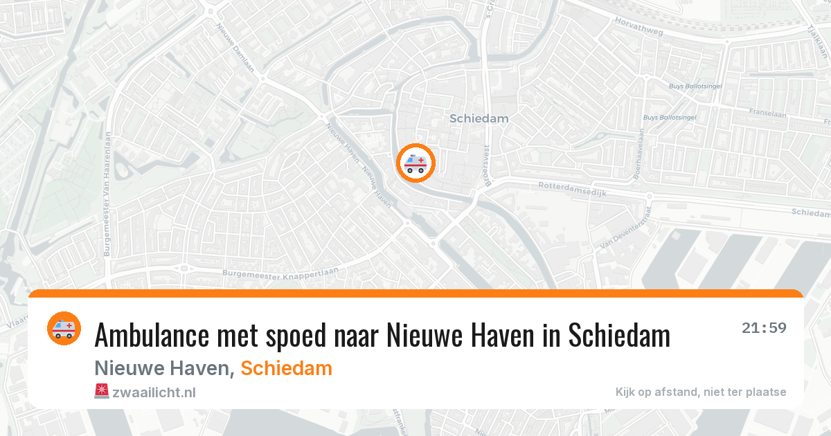 Ambulance met spoed naar Nieuwe Haven in Schiedam — 8 aug 2026