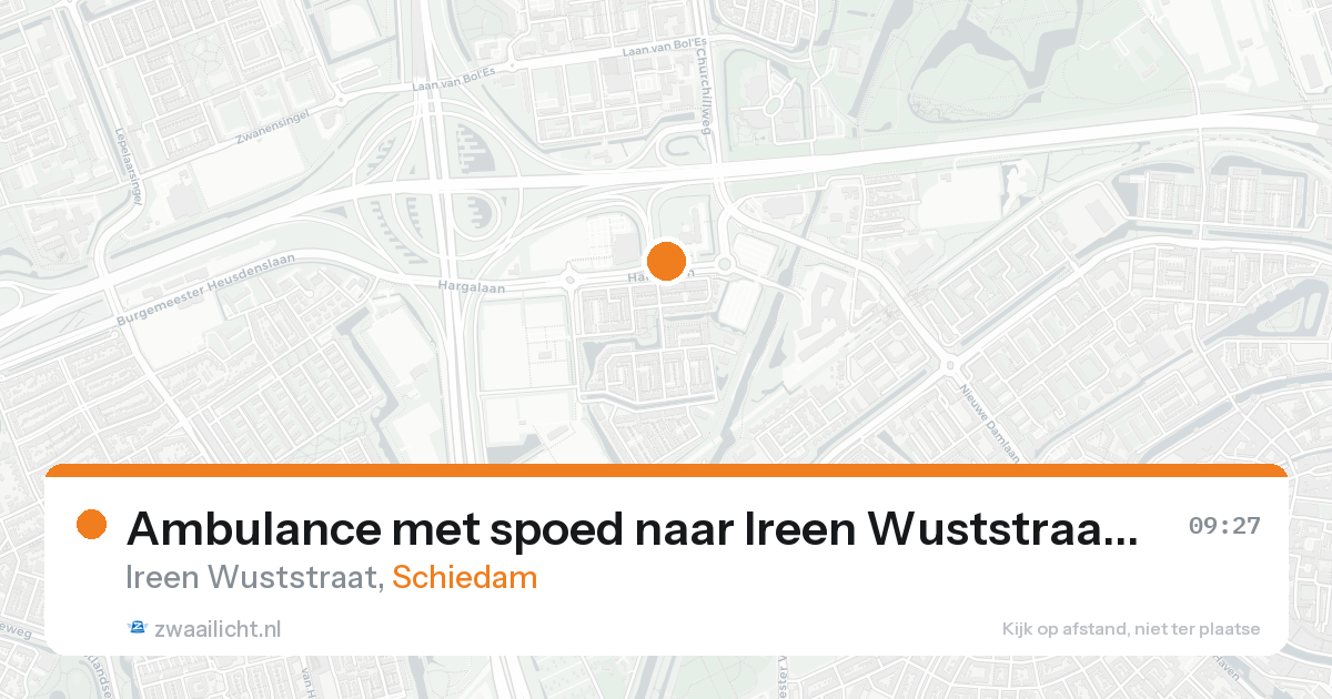 Ambulance met spoed naar Ireen Wuststraat in Schiedam — 22 aug 2026