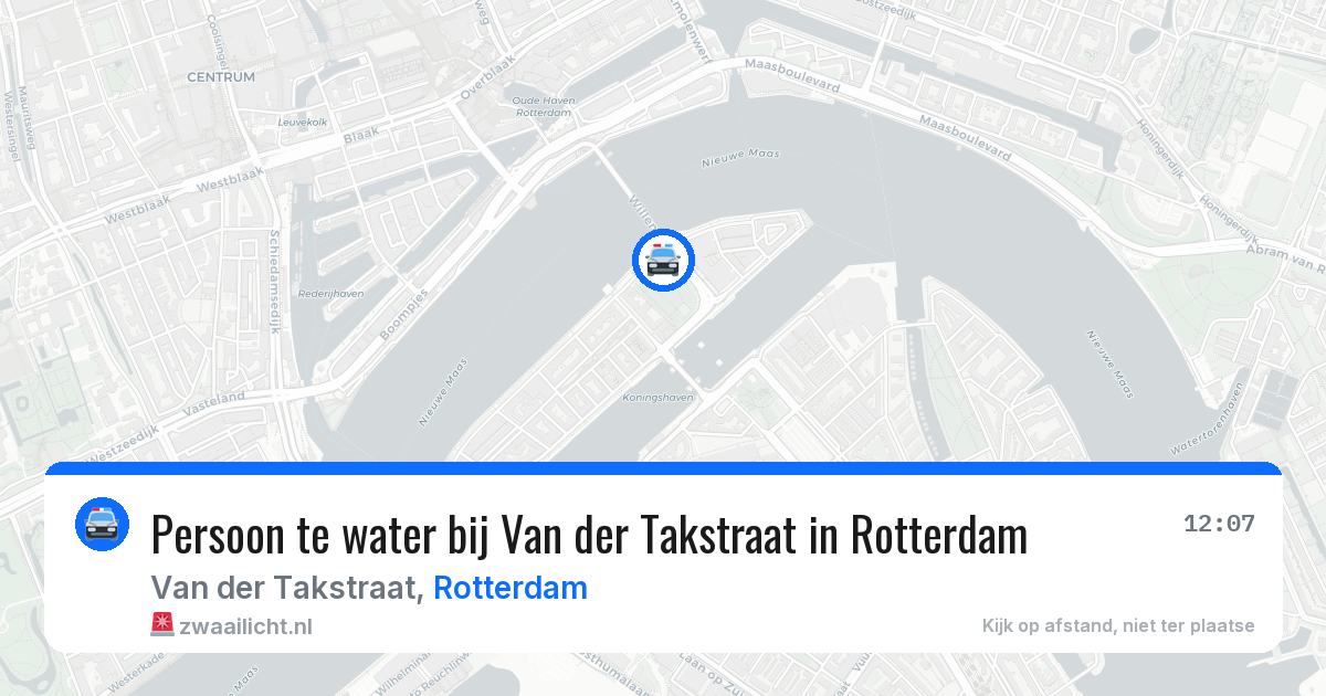 Persoon te water bij Van der Takstraat in Rotterdam — 19 jun 2026
