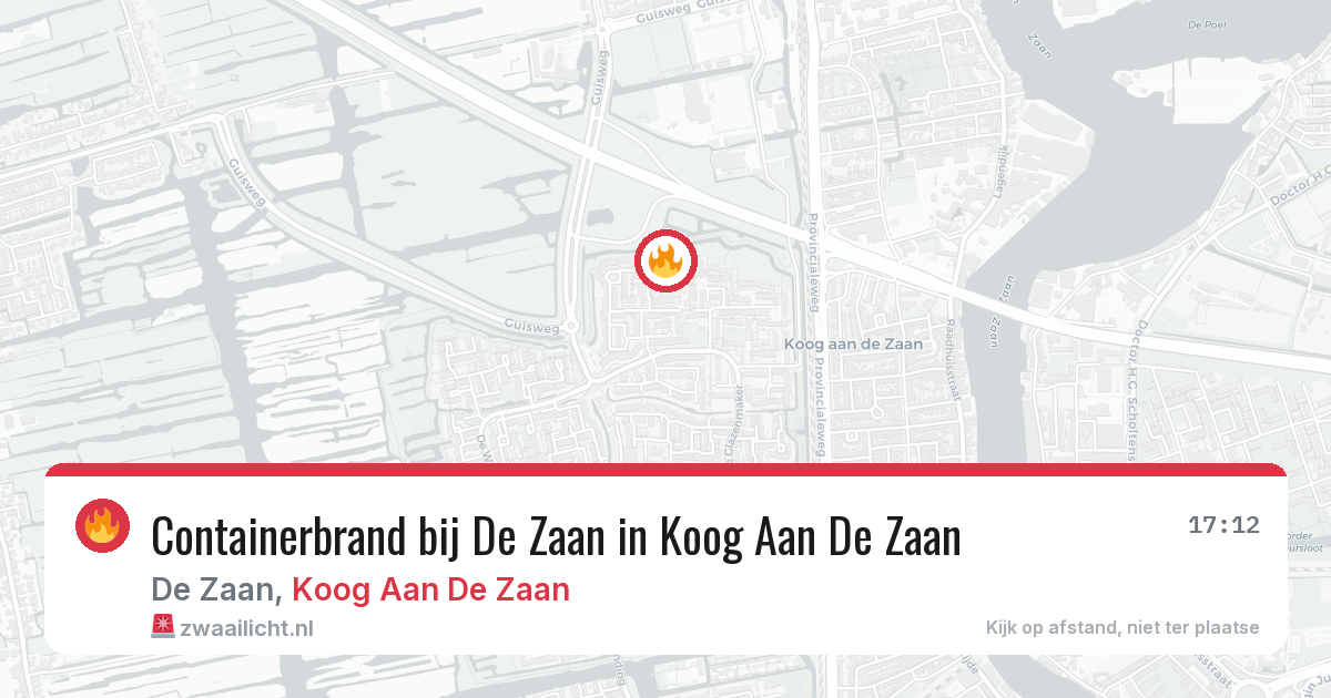 Containerbrand bij De Zaan in Koog Aan De Zaan — 14 aug 2026