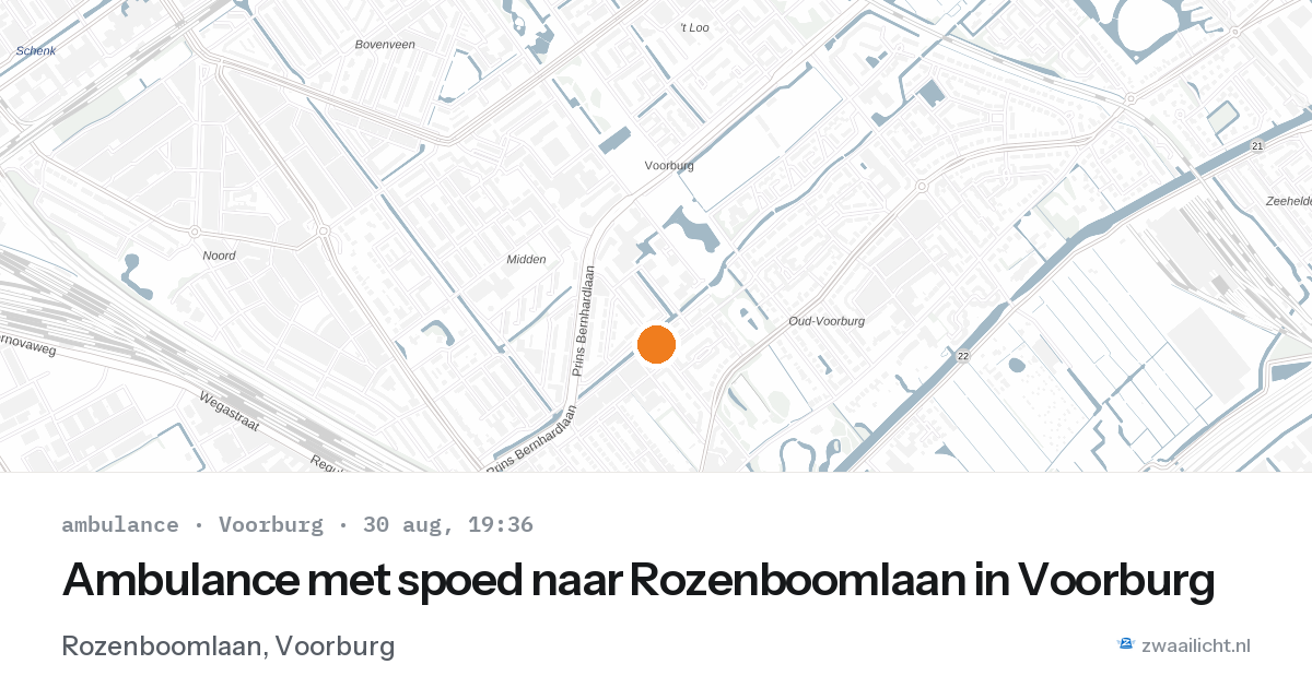 Ambulance met spoed naar Rozenboomlaan in Voorburg — 30 aug 2026