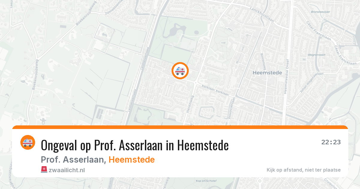 Ongeval op Prof. Asserlaan in Heemstede — 15 apr 2026