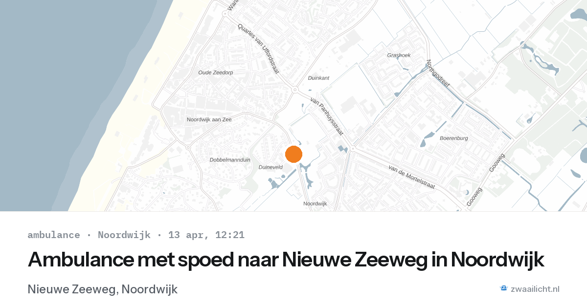 Ambulance met spoed naar Nieuwe Zeeweg in Noordwijk — 13 apr 2026