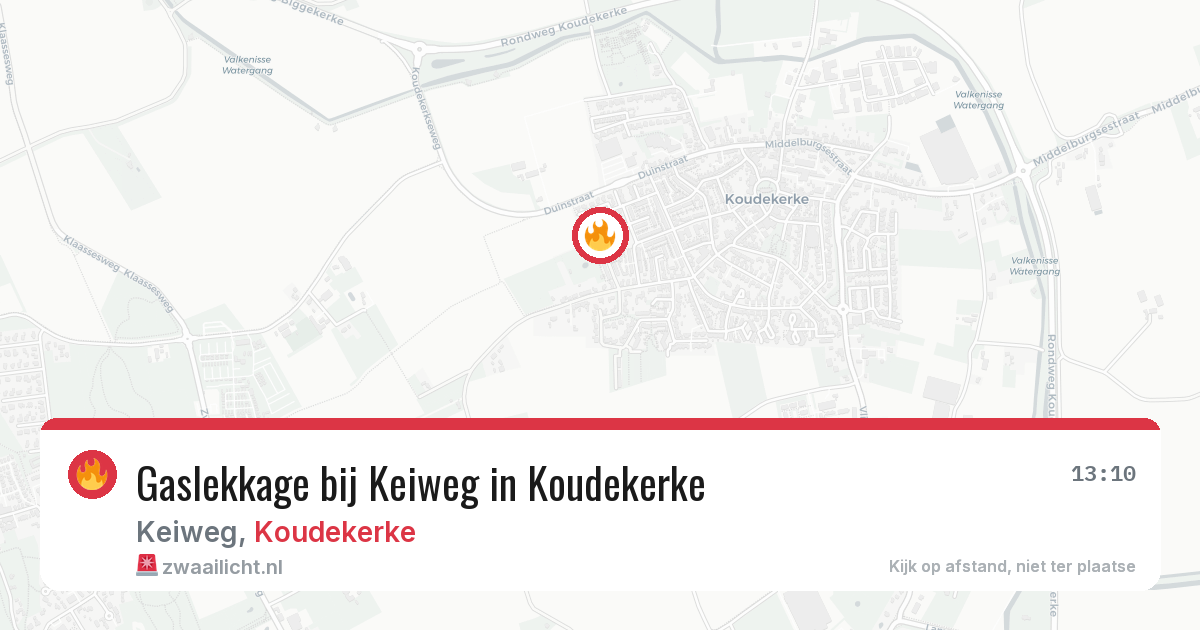 Gaslekkage bij Keiweg in Koudekerke — 24 apr 2026