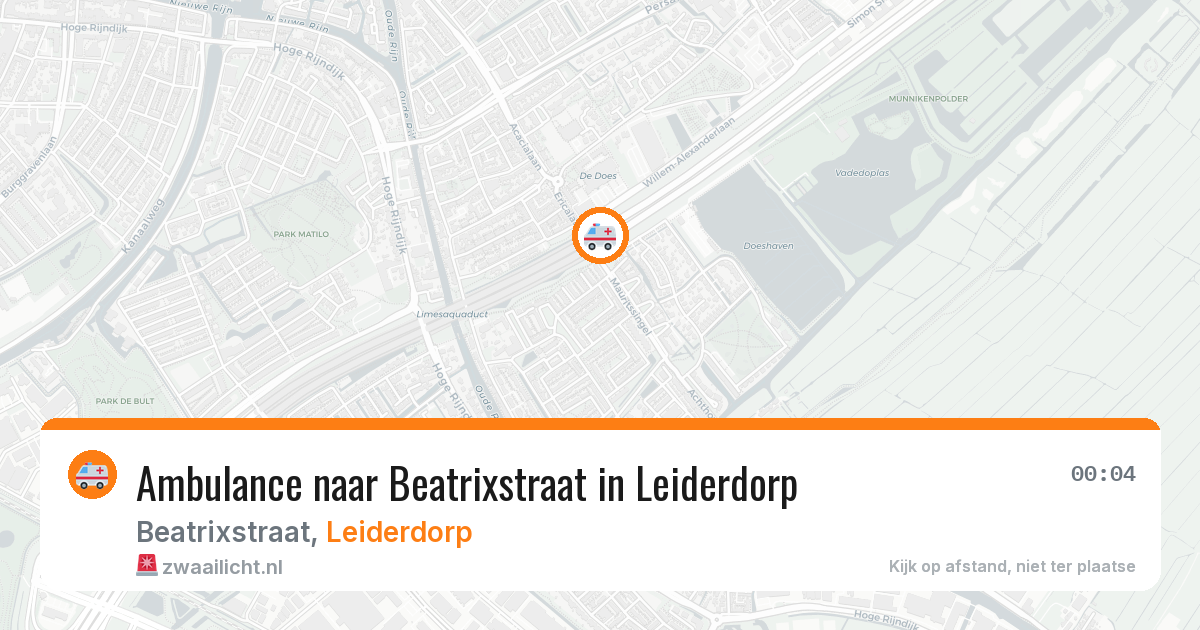 Ambulance naar Beatrixstraat in Leiderdorp — 9 aug 2026