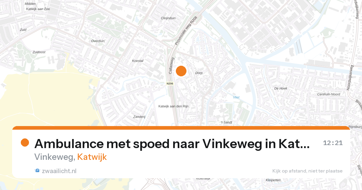 Ambulance met spoed naar Vinkeweg in Katwijk — 18 apr 2026
