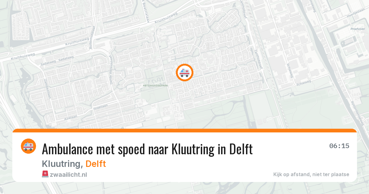 Ambulance met spoed naar Kluutring in Delft — 21 apr 2026
