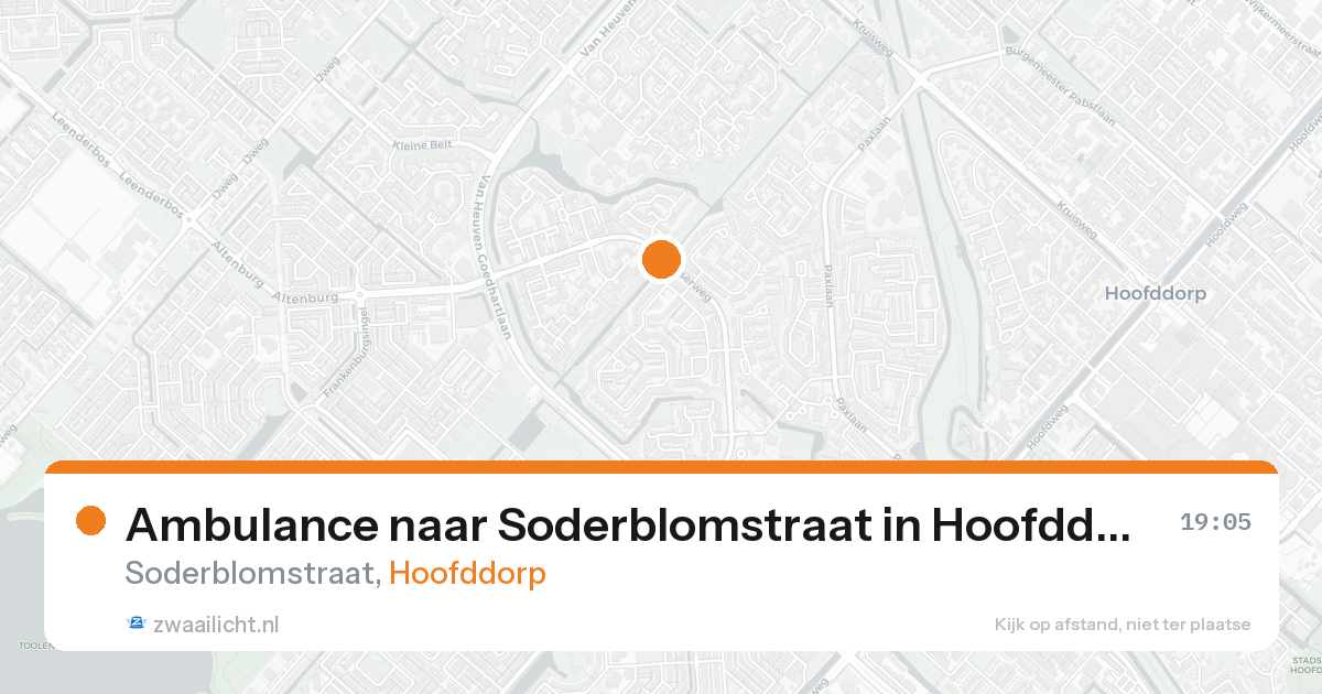 Ambulance naar Soderblomstraat in Hoofddorp — 22 aug 2026