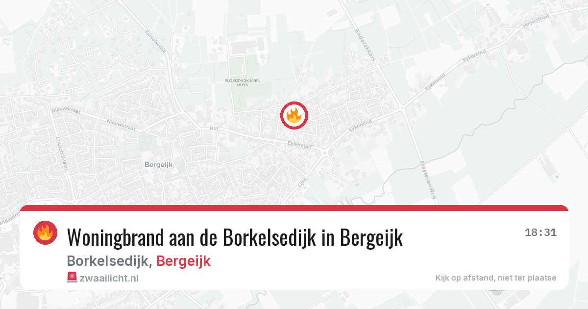 Woningbrand aan de Borkelsedijk in Bergeijk — 21 mei 2026