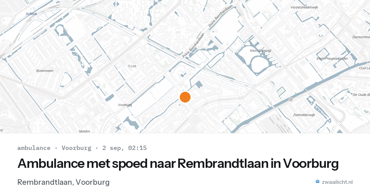 Ambulance met spoed naar Rembrandtlaan in Voorburg — 2 sep 2026