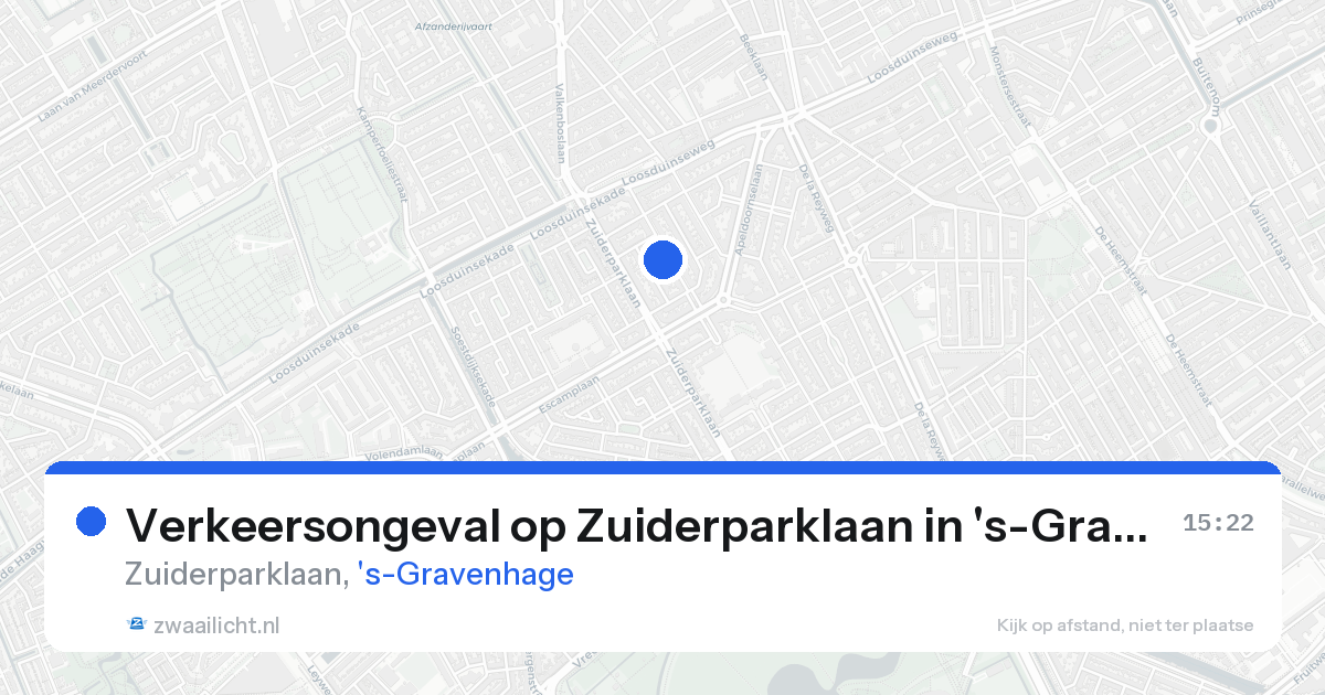 Verkeersongeval op Zuiderparklaan in 's-Gravenhage — 23 aug 2026