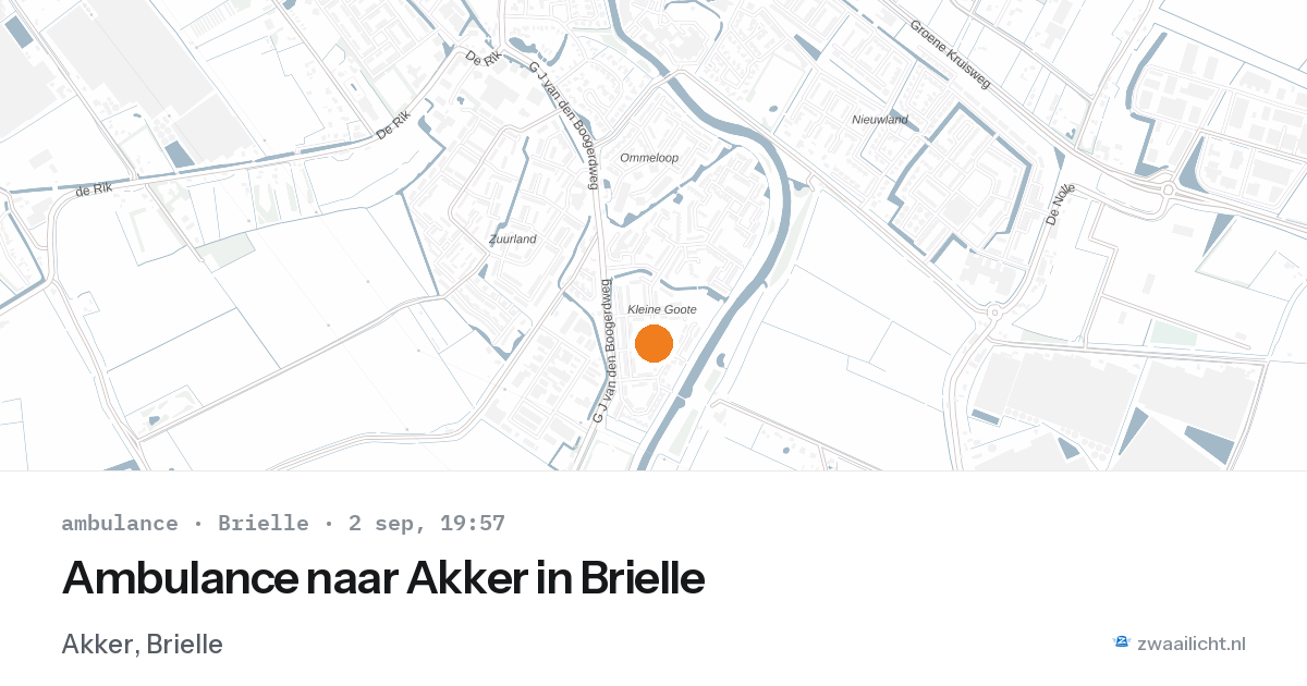 Ambulance naar Akker in Brielle — 2 sep 2026