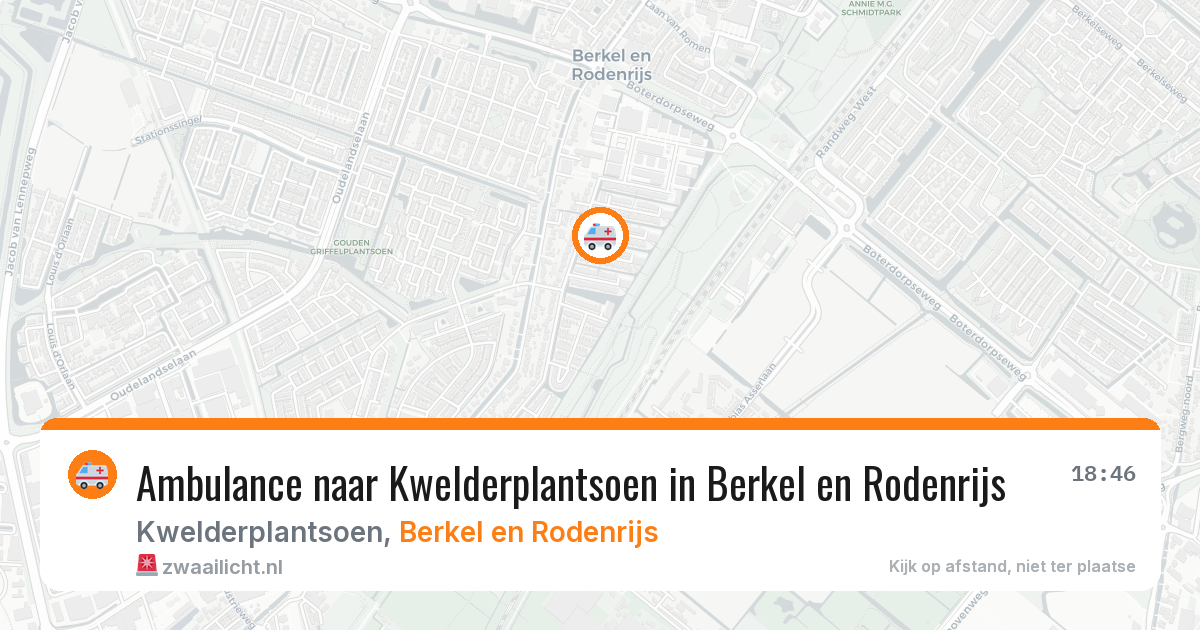 Ambulance naar Kwelderplantsoen in Berkel en Rodenrijs — 25 mei 2026