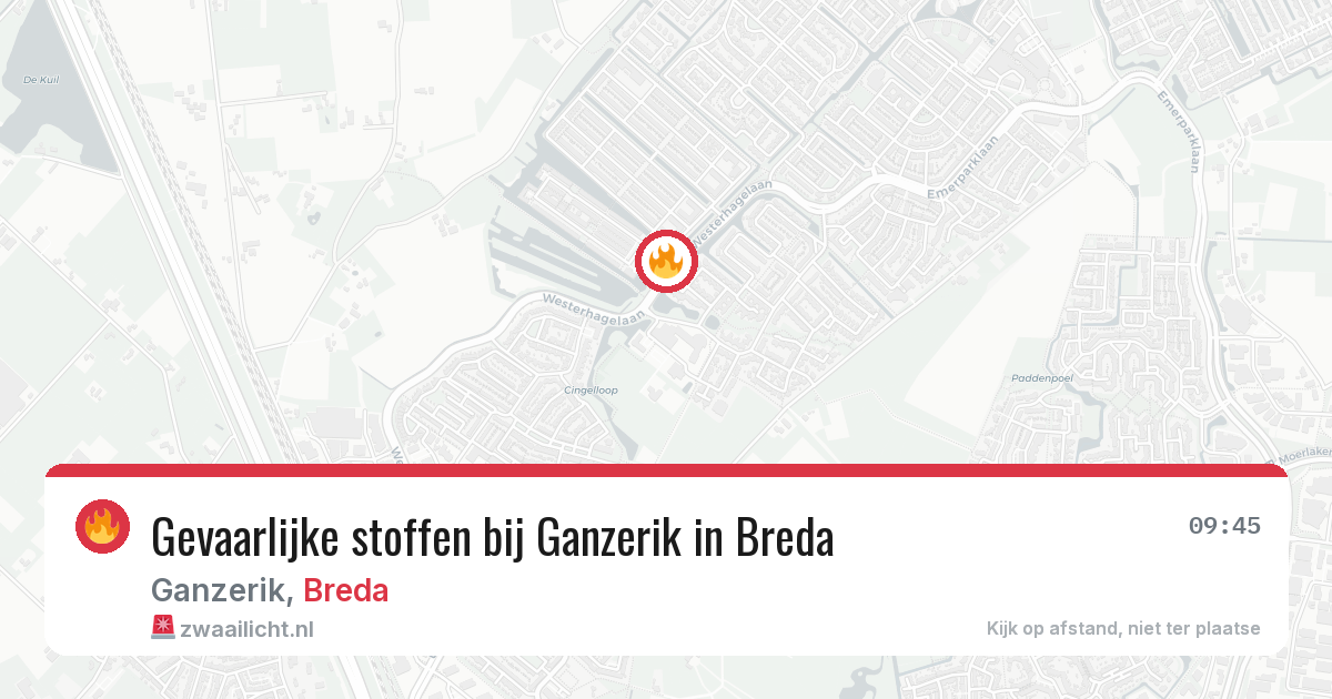 Gevaarlijke stoffen bij Ganzerik in Breda — 5 aug 2026