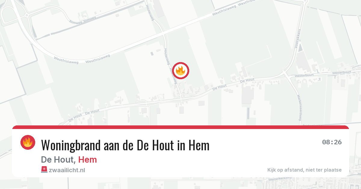 Woningbrand aan de De Hout in Hem — 19 mei 2026