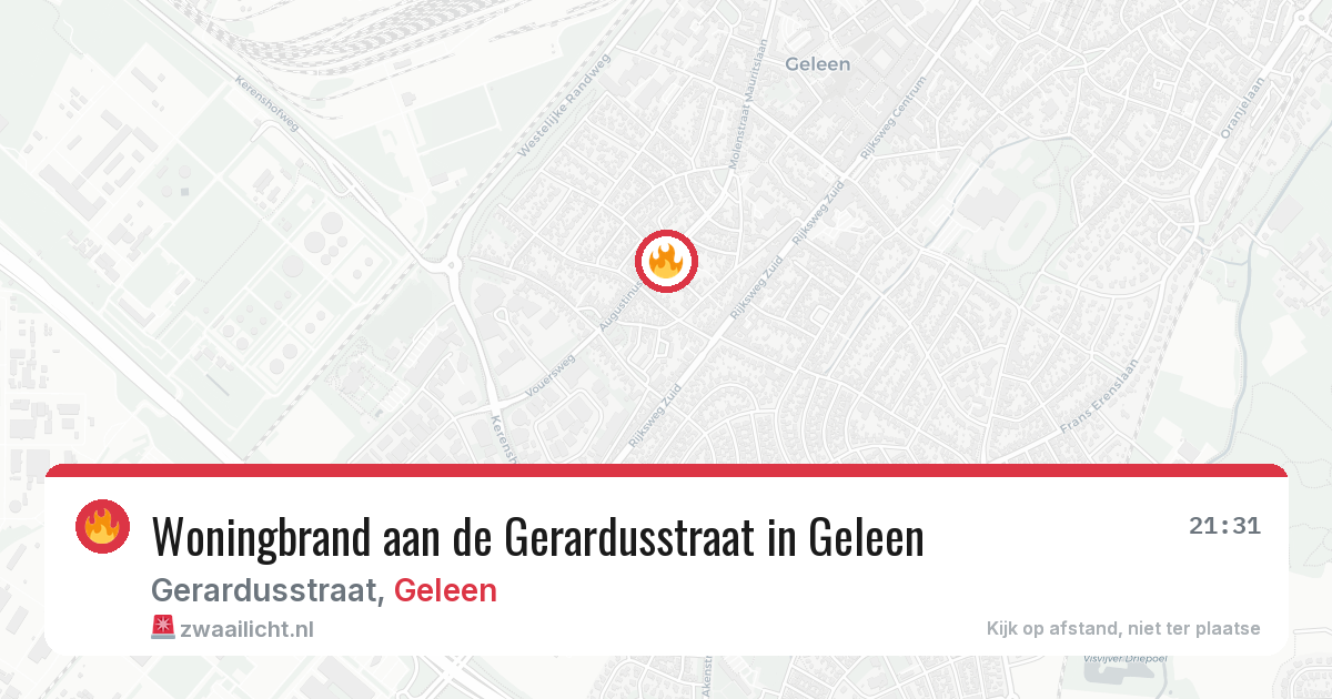 Woningbrand aan de Gerardusstraat in Geleen — 16 jun 2026