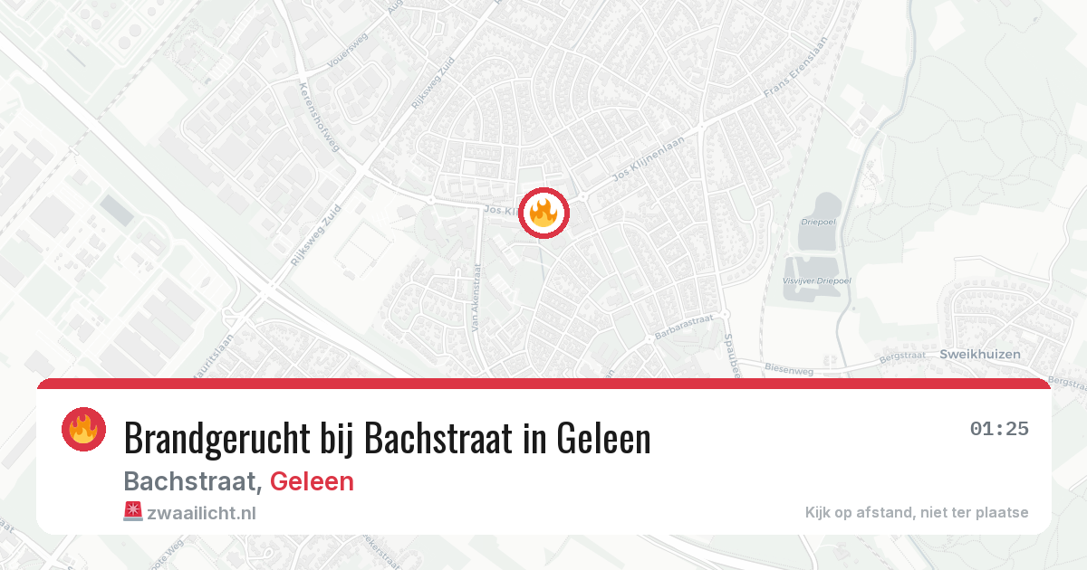 Brandgerucht bij Bachstraat in Geleen — 29 apr 2026