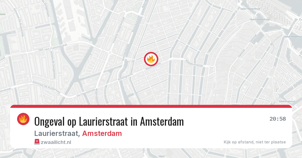 Ongeval op Laurierstraat in Amsterdam — 13 aug 2026