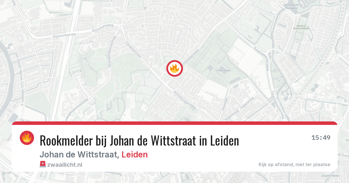Rookmelder bij Johan de Wittstraat in Leiden — 29 jul 2026