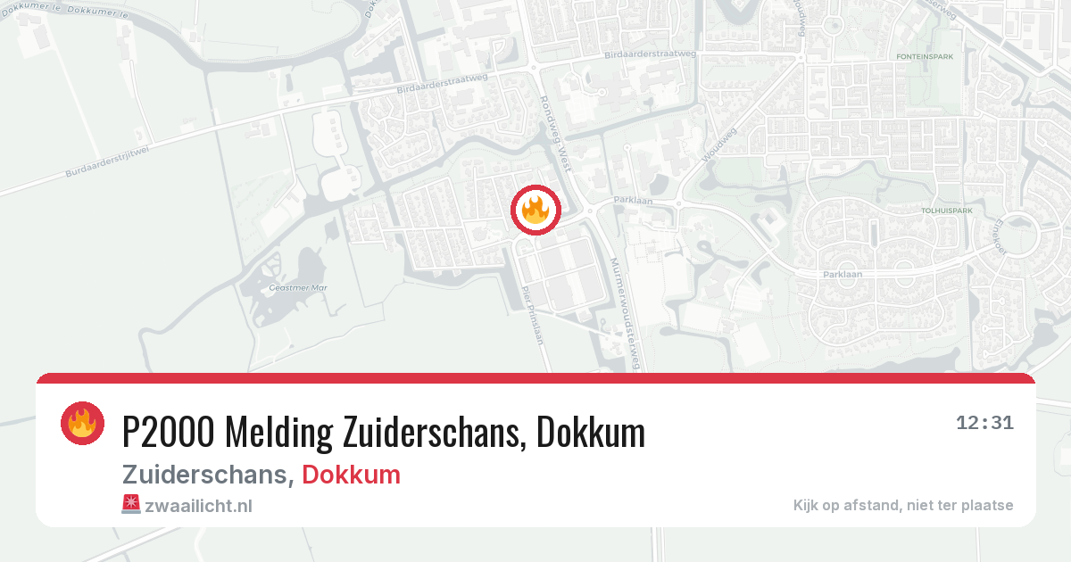 P2000 Melding Zuiderschans, Dokkum — 6 aug 2026