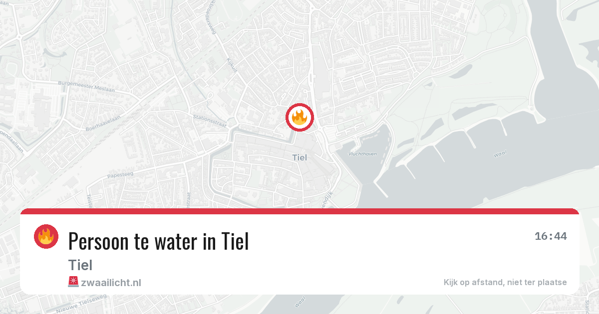 Persoon te water in Tiel — 6 mei 2026