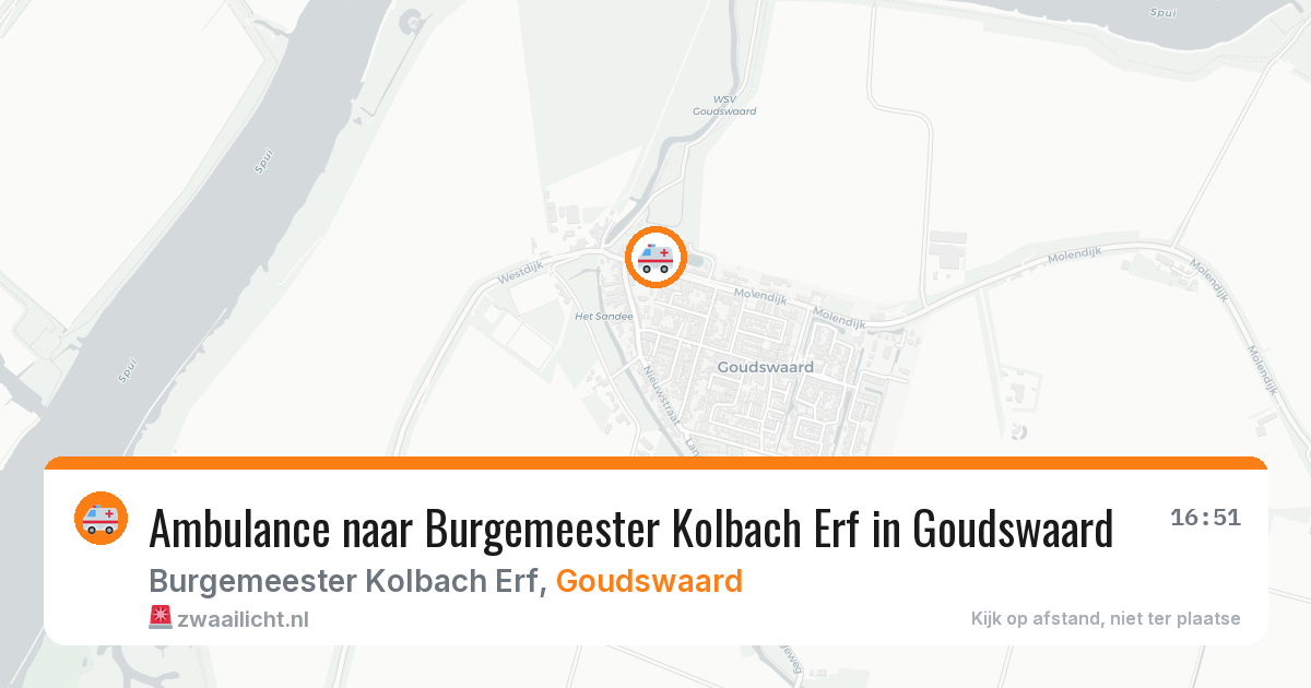 Ambulance naar Burgemeester Kolbach Erf in Goudswaard — 21 mei 2026