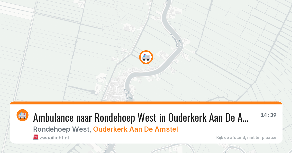 Ambulance naar Rondehoep West in Ouderkerk Aan De Amstel — 4 aug 2026