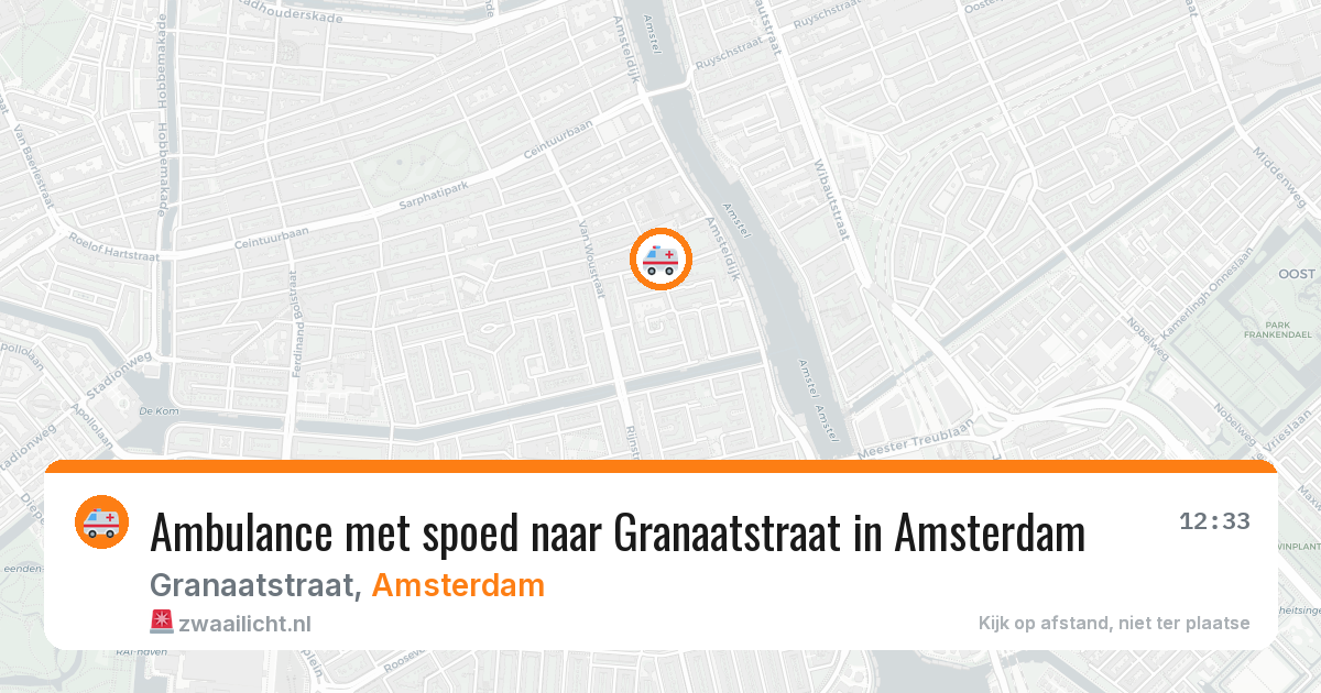 Ambulance met spoed naar Granaatstraat in Amsterdam — 11 jul 2026