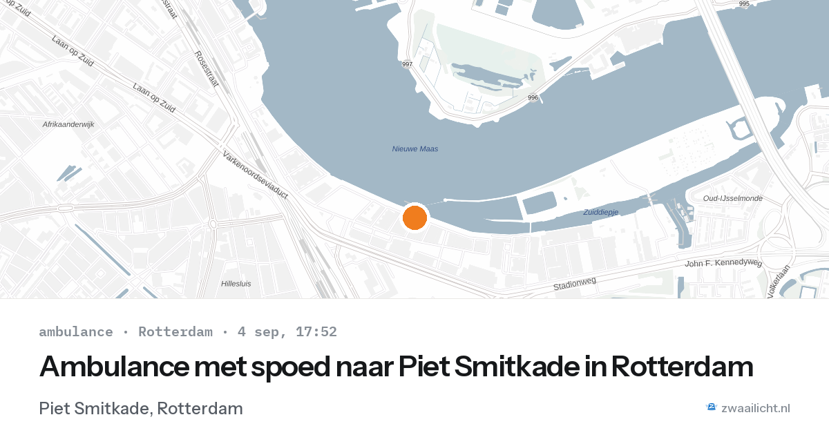 Ambulance met spoed naar Piet Smitkade in Rotterdam — 4 sep 2026