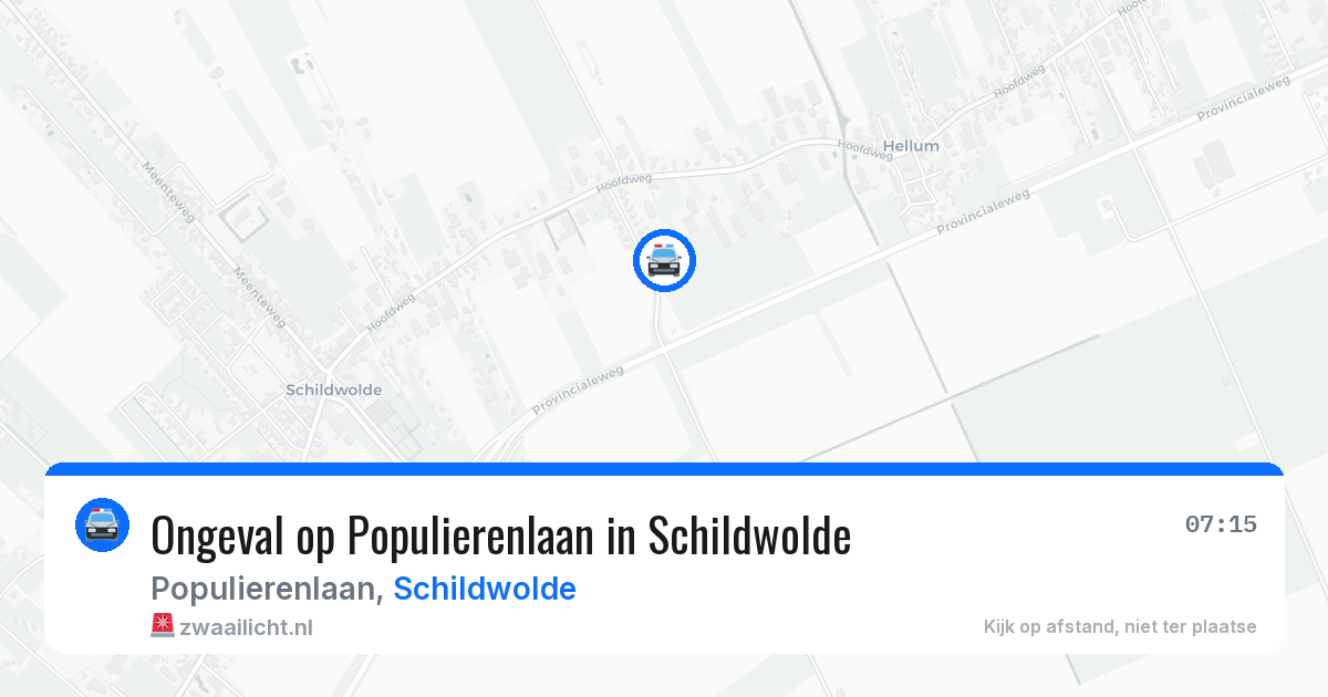 Ongeval op Populierenlaan in Schildwolde — 11 jun 2026