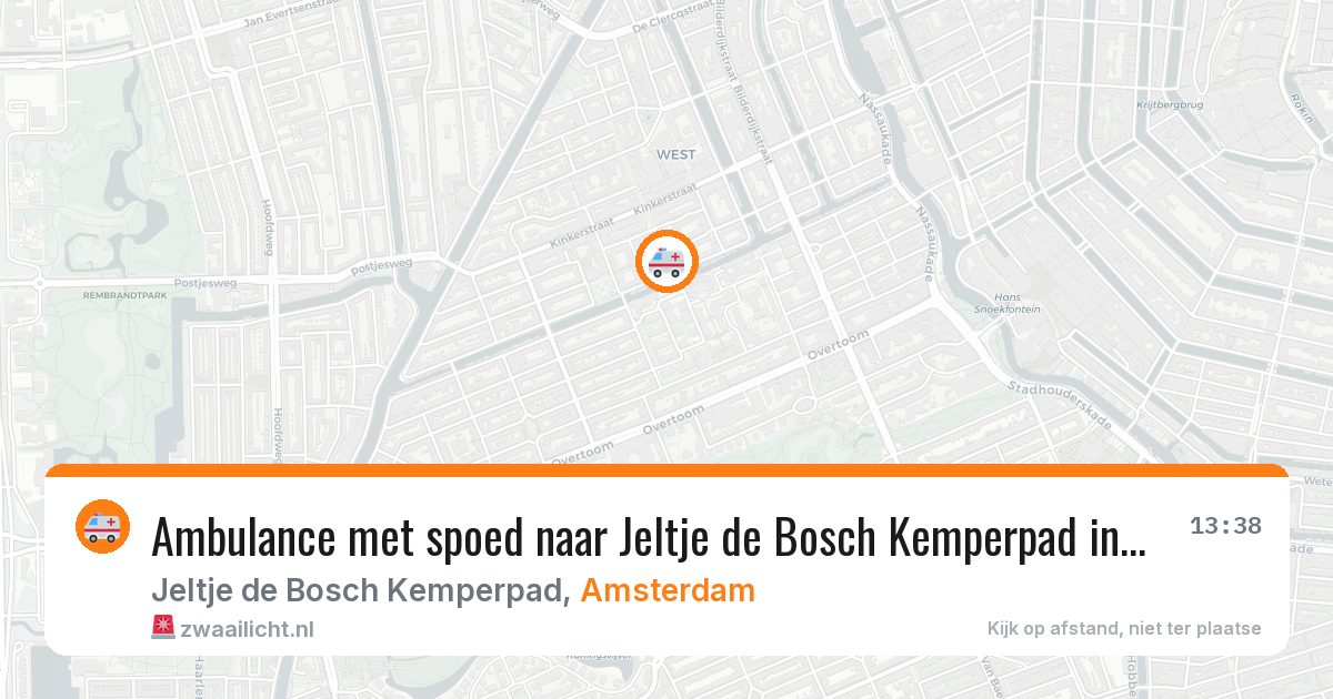 Ambulance met spoed naar Jeltje de Bosch Kemperpad in Amsterdam — 1 jun 2026