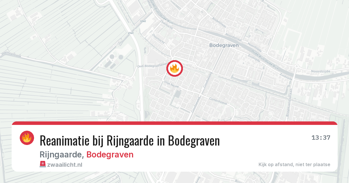 Reanimatie bij Rijngaarde in Bodegraven — 18 jul 2026