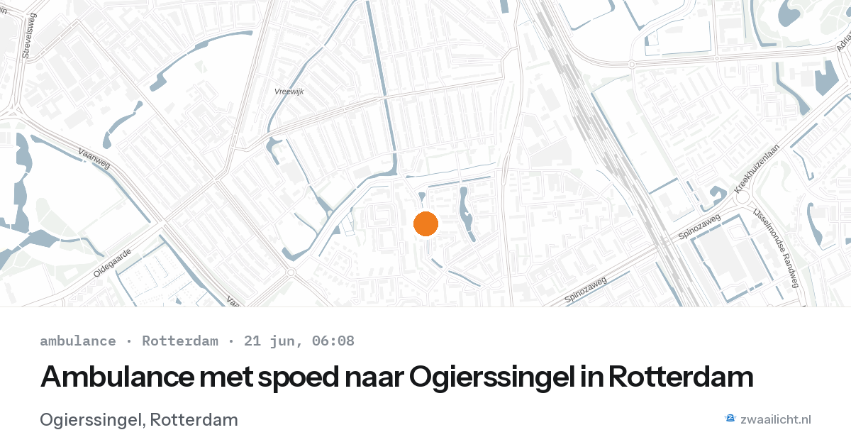 Ambulance met spoed naar Ogierssingel in Rotterdam — 21 jun 2026