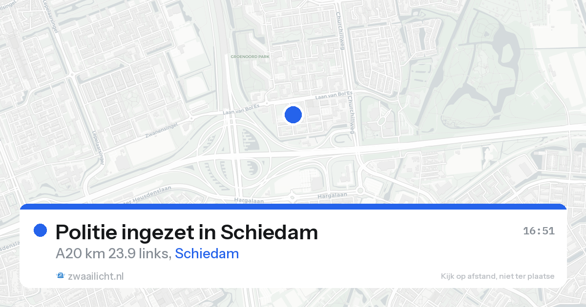 Politie ingezet in Schiedam — 15 aug 2026 | 🚨 Zwaailicht.nl
