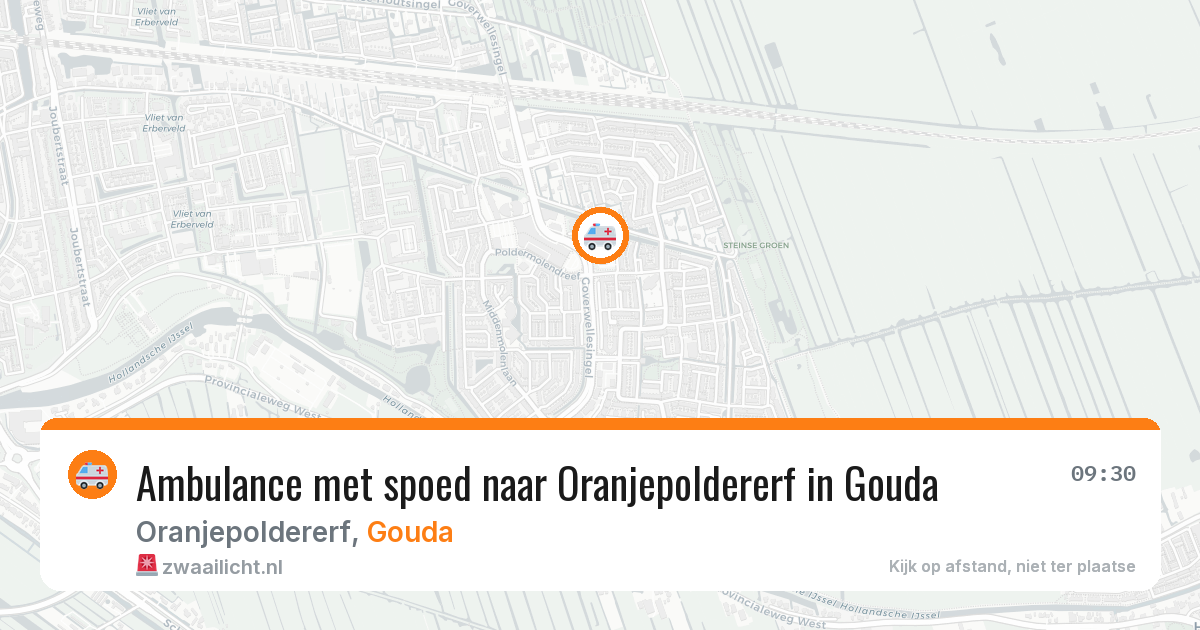 Ambulance met spoed naar Oranjepoldererf in Gouda — 26 mrt 2026