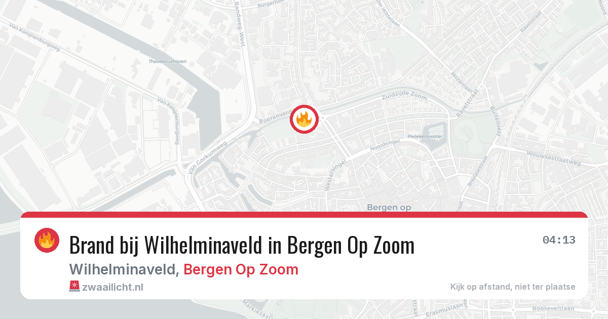Brand bij Wilhelminaveld in Bergen Op Zoom — 14 jun 2026
